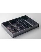 Portacubiertos modular y extensible Tower negro - 47,5 x 35 x 5,5 cm