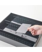 Portacubiertos modular y extensible Tower negro - 47,5 x 35 x 5,5 cm