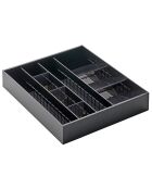 Portacubiertos modular y extensible Tower negro - 47,5 x 35 x 5,5 cm