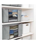 3 bolsas de almacenamiento grises de 90 l