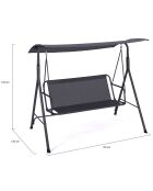 Balancelle de jardin textilene grise - 170x120x154?cm
