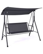Balancelle de jardin textilene grise - 170x120x154?cm