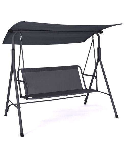 Balancelle de jardin textilene grise - 170x120x154?cm