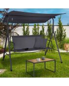 Balancelle de jardin textilene grise - 170x120x154?cm