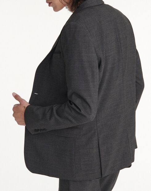 Veste de Costume en Laine mélangée anthracite