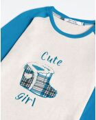 Pyjama Cute Girl à carreaux bleu/blanc