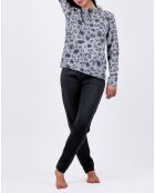 Pyjama imprimé Léopard gris/noir