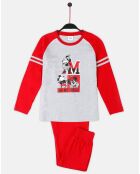 Pijama M&M Oh my gosh rojo/gris