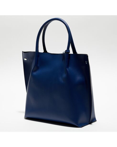 Sac à main en Cuir Lava bleu marine - 32x32x10 cm