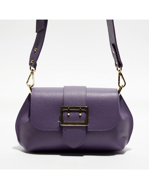 Sac bandoulière en Cuir Irine violet - 30x15x6 cm
