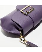Sac bandoulière en Cuir Irine violet - 30x15x6 cm
