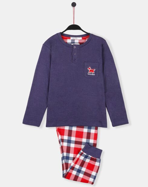 Pyjama Winter à carreaux bleu marine