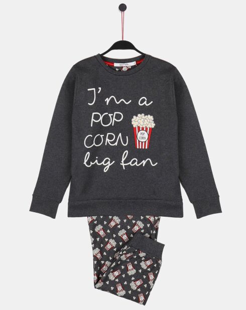 Grijze pyjama Pop Corn Big Fan