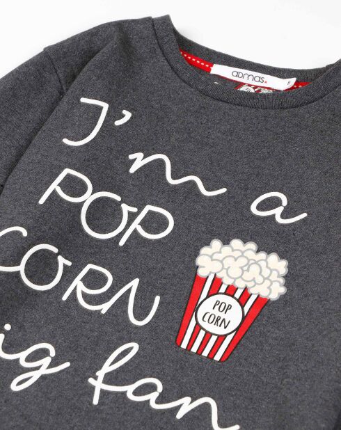 Grijze pyjama Pop Corn Big Fan