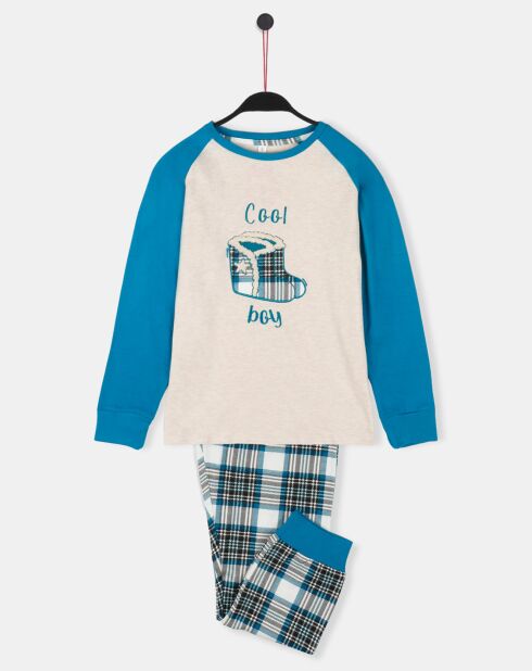 Pyjama Cool Boy à carreaux bleu/blanc