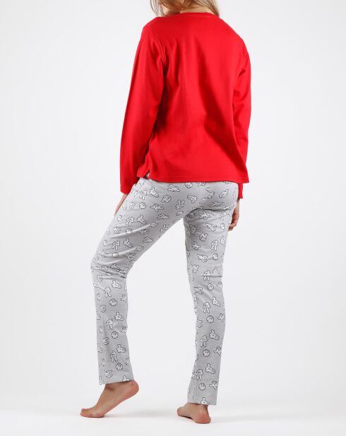 Pyjama Mickey imprimé Hugs rouge/gris