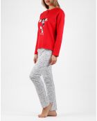 Pyjama Mickey imprimé Hugs rouge/gris