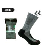 4 paia di calzini grigi in misto lana merino