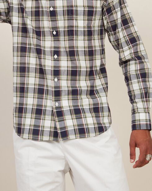 Chemise Regular Pitt marine/vert madras