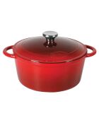 Cocotte en Fonte d'acier émaillée Tradifonte induction rouge - D. 26x12 cm