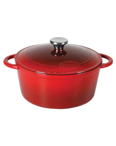 Cocotte en Fonte d'acier émaillée Tradifonte induction rouge - D. 26x12 cm