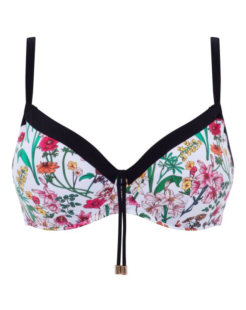 Haut de maillot de bain enveloppant Flowers imprimé multicolore