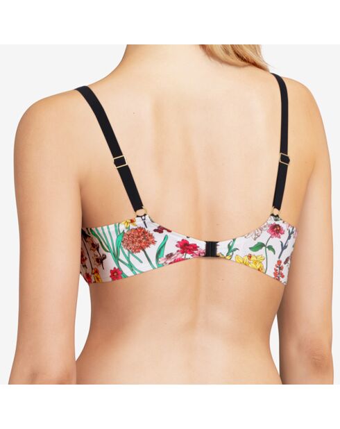 Haut de maillot de bain enveloppant Flowers imprimé multicolore