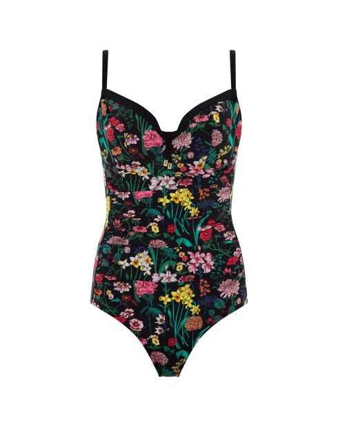 Maillot de bain 1 Pièce enveloppant Flowers imprimé multicolore