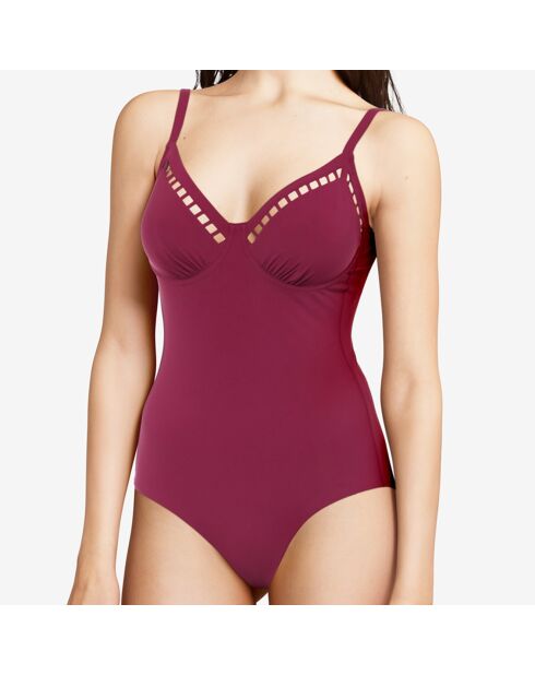 Maillot de bain 1 Pièce enveloppant Native rouge bordeaux