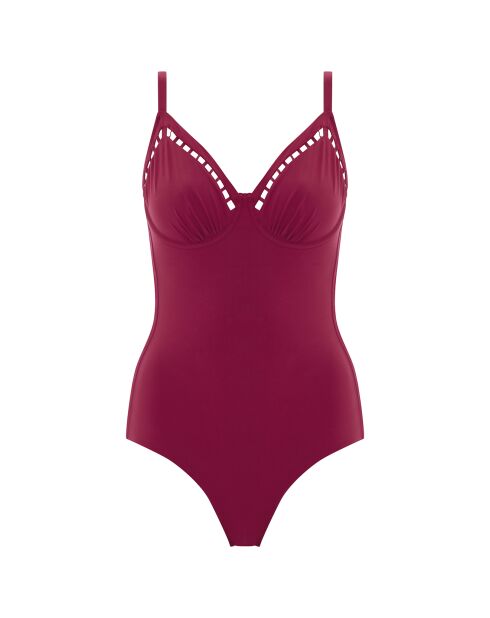 Maillot de bain 1 Pièce enveloppant Native rouge bordeaux