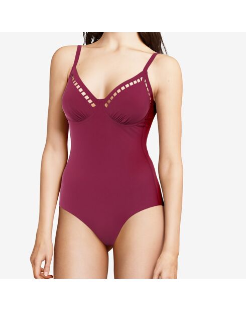 Maillot de bain 1 Pièce enveloppant Native rouge bordeaux
