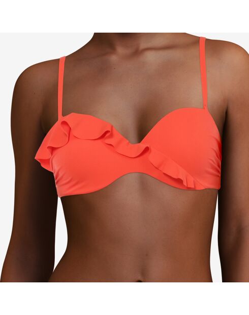 Haut de maillot de bain coques bandeau Oxygene coral