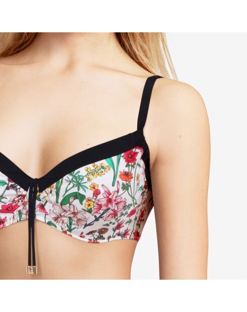 Haut de maillot de bain enveloppant Flowers imprimé multicolore