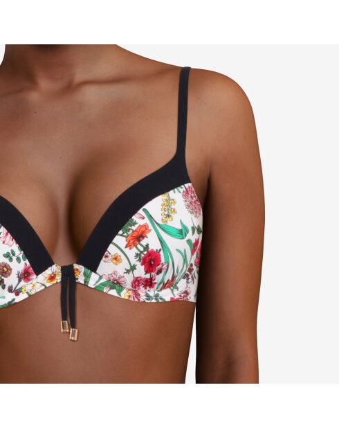 Haut de maillot de bain coques Push-Up Flowers imprimé multicolore