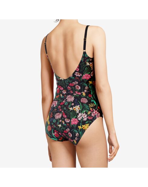 Maillot de bain 1 Pièce enveloppant Flowers imprimé multicolore