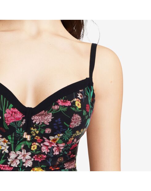 Maillot de bain 1 Pièce enveloppant Flowers imprimé multicolore