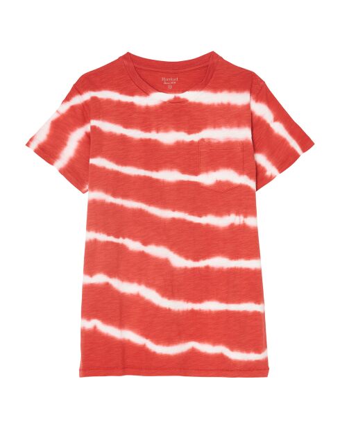 T-Shirt en Coton motif tie & dye rouge