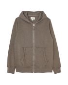 Sweat zippé en Coton Noa à capuche olive grisé