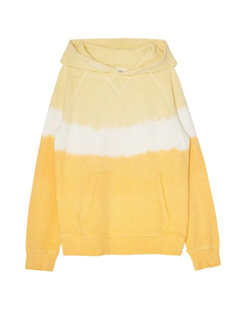 Sweat fin en Coton motif tie & dye jaune