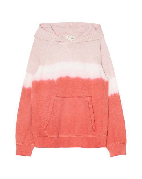 Sweat fin en Coton motif tie & dye rose/corail