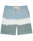 Bermuda en Coton Tom motif tie & dye kaki/bleu