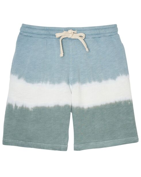 Bermuda en Coton Tom motif tie & dye kaki/bleu