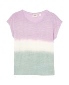 T-Shirt 100% Lin Mia motif tie & dye violet/eucalyptus