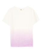 T-Shirt 100% Lin tie & dye Tenori blanc/parme