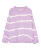 Sweat fin en Coton Jenny motif tie & dye violet