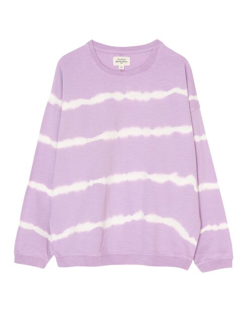 Sweat fin en Coton Jenny motif tie & dye violet