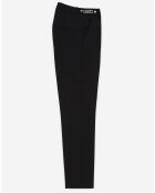 Pantalon 100% Laine slim avec chaine noir