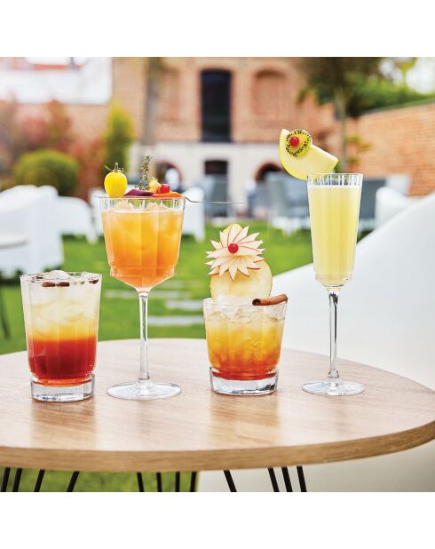 6 glazen Macassar met steel - 35 cl