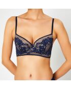 Soutien-gorge avec armatures en Soie mélangée Casablanca bleu marine