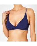 Soutien-gorge sans armatures en Soie mélangée Skin 02 bleu marine